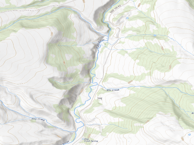 USGS topographic map of Forest Rd 100