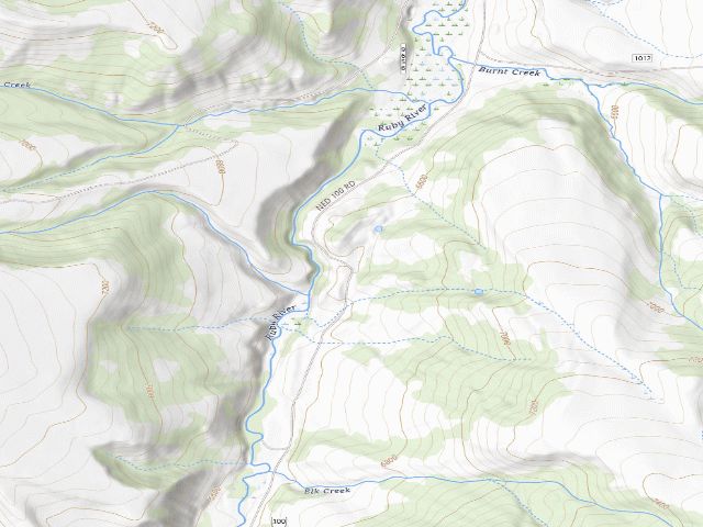 USGS topographic map of Forest Rd 100