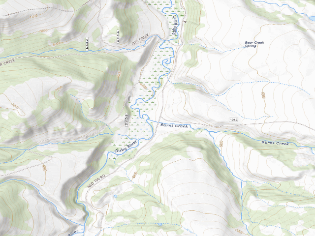 USGS topographic map of Forest Rd 100