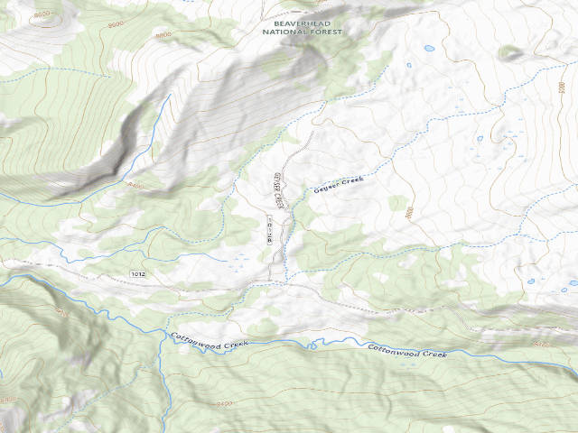 USGS topographic map of Forest Rd 1021B