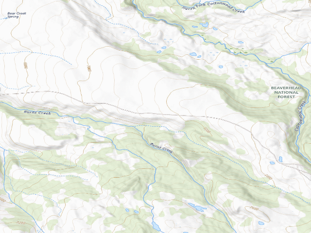 USGS topographic map of Forest Rd 1210