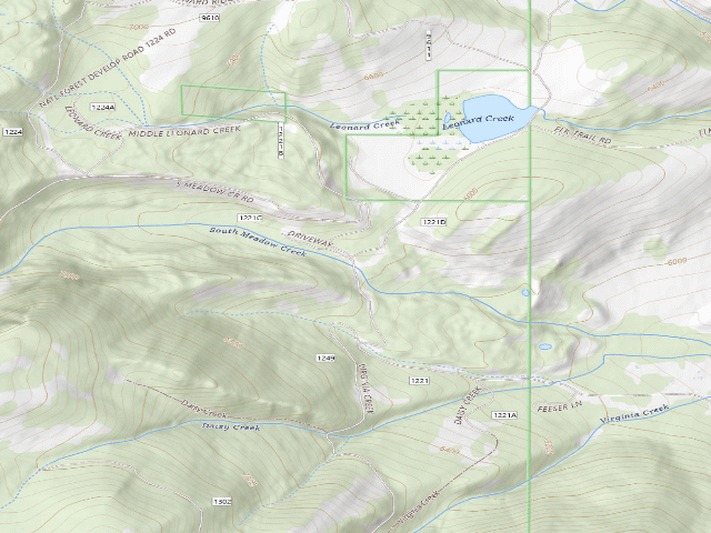 USGS topographic map of Forest Rd 1221