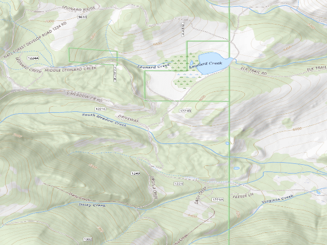 USGS topographic map of Forest Rd 1221