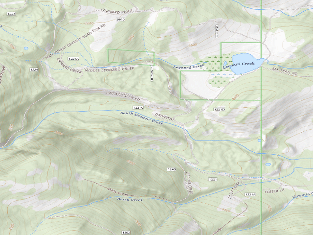 USGS topographic map of Forest Rd 1221