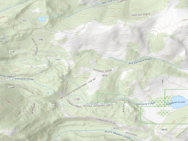 USGS topographic map of Forest Rd 1224