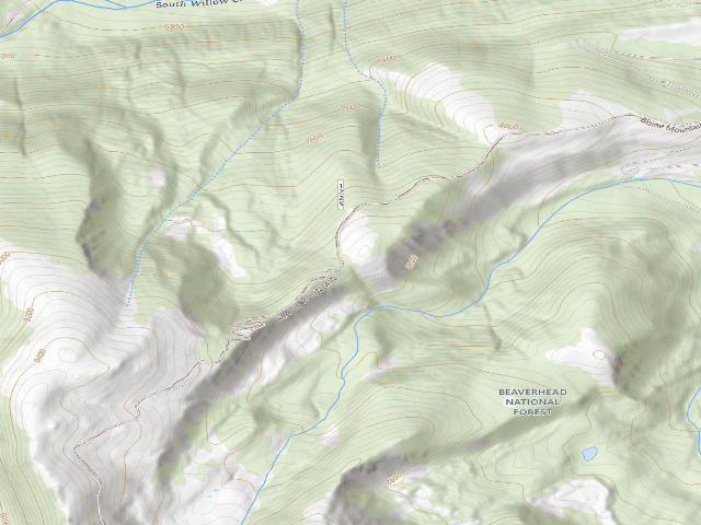 USGS topographic map of Forest Rd 1225