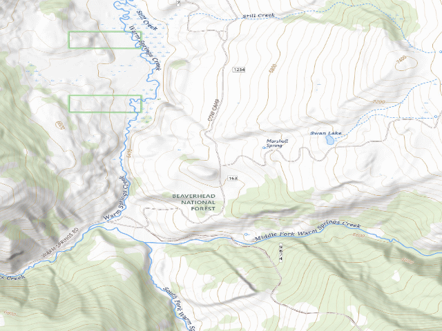 USGS topographic map of Forest Rd 1234