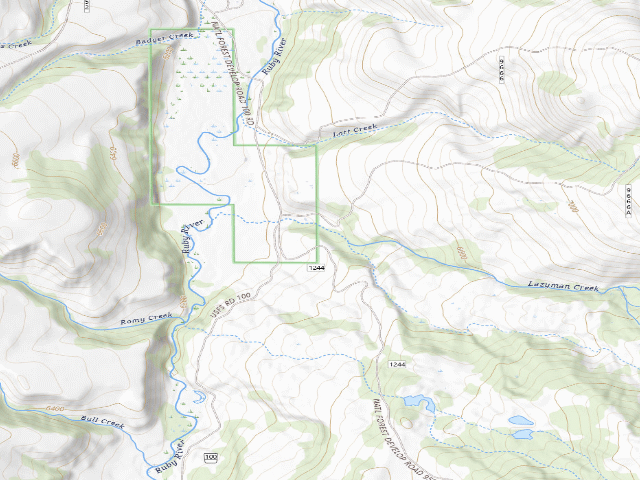 USGS topographic map of Forest Rd 1244