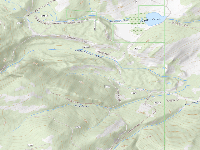USGS topographic map of Forest Rd 1249