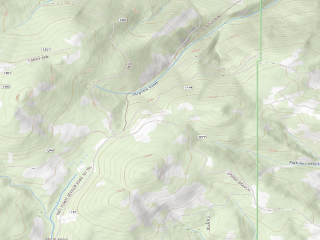 USGS topographic map of Forest Rd 1277