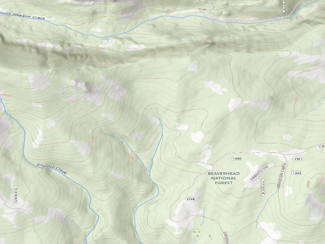USGS topographic map of Forest Rd 1300