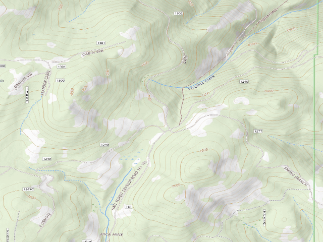 USGS topographic map of Forest Rd 1302