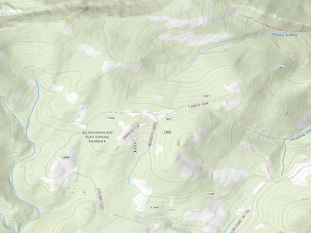 USGS topographic map of Forest Rd 1302