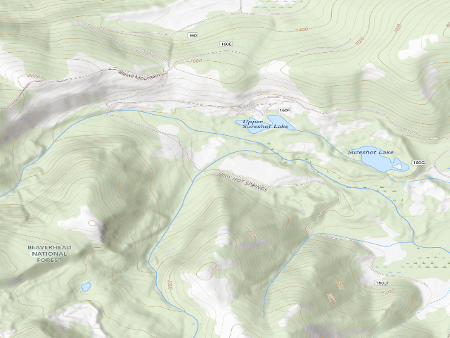 USGS topographic map of Forest Rd 160D