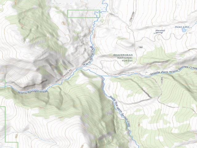 USGS topographic map of Forest Rd 163