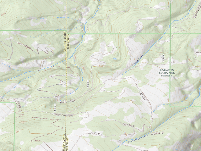 USGS topographic map of Forest Rd 1706