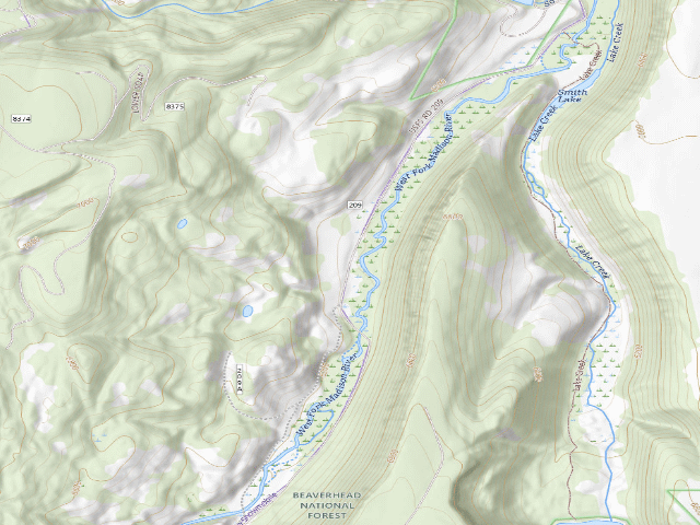 USGS topographic map of Forest Rd 209