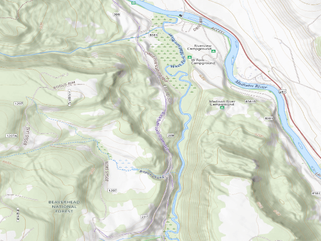 USGS topographic map of Forest Rd 209