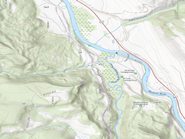 USGS topographic map of Forest Rd 209