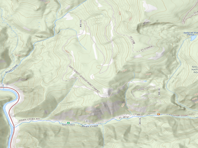 USGS topographic map of Forest Rd 3108