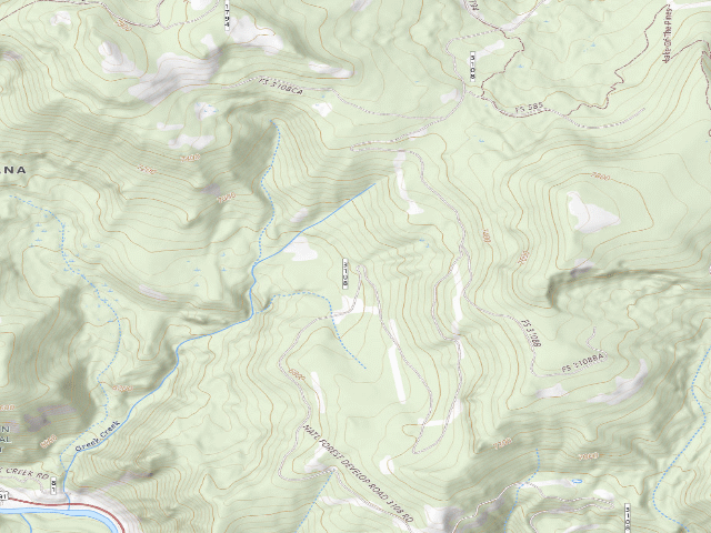 USGS topographic map of Forest Rd 3108