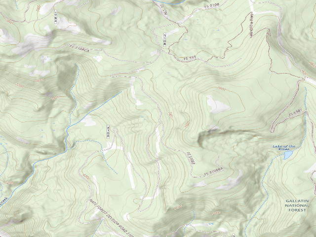 USGS topographic map of Forest Rd 3108