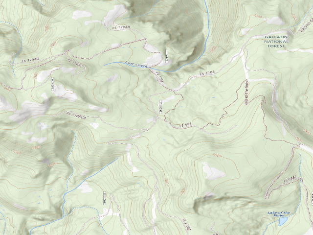 USGS topographic map of Forest Rd 3108