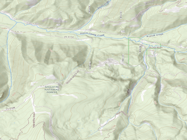 USGS topographic map of Forest Rd 3108