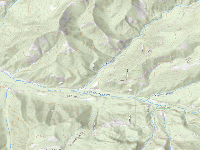 USGS topographic map of Forest Rd 3125