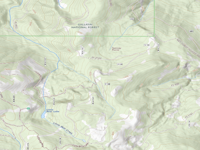 USGS topographic map of Forest Rd 3138