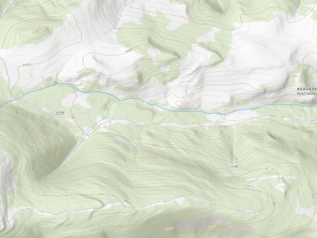 USGS topographic map of Forest Rd 324