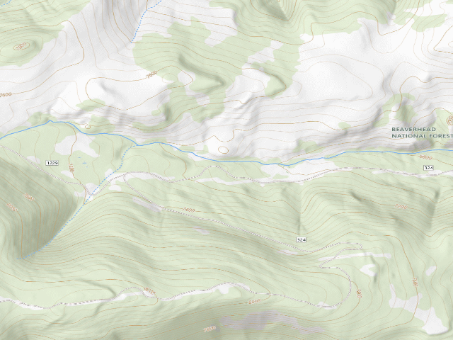 USGS topographic map of Forest Rd 324