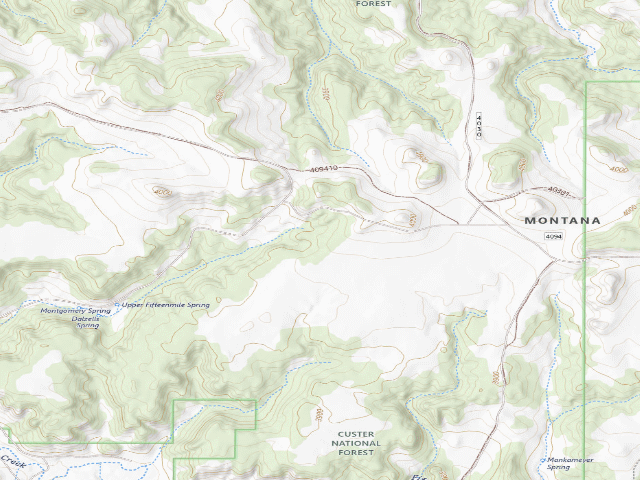 USGS topographic map of Forest Rd 409410