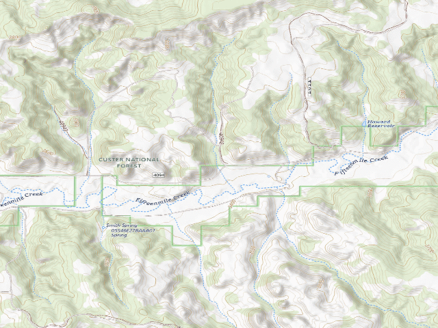 USGS topographic map of Forest Rd 40942