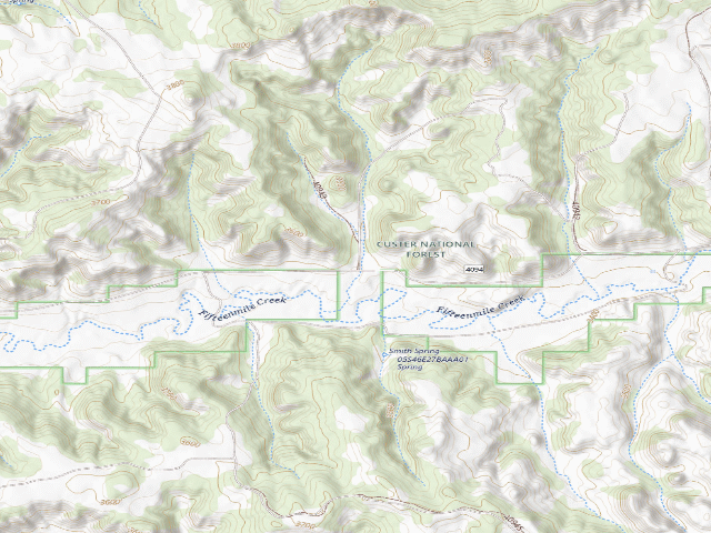 USGS topographic map of Forest Rd 40943