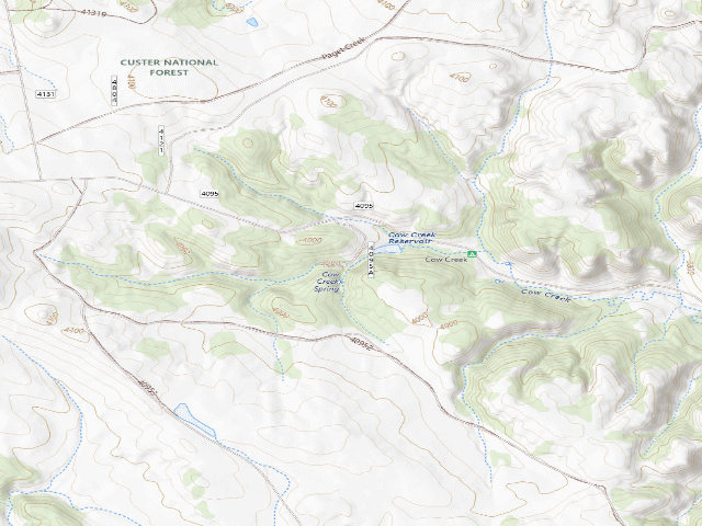 USGS topographic map of Forest Rd 4095A