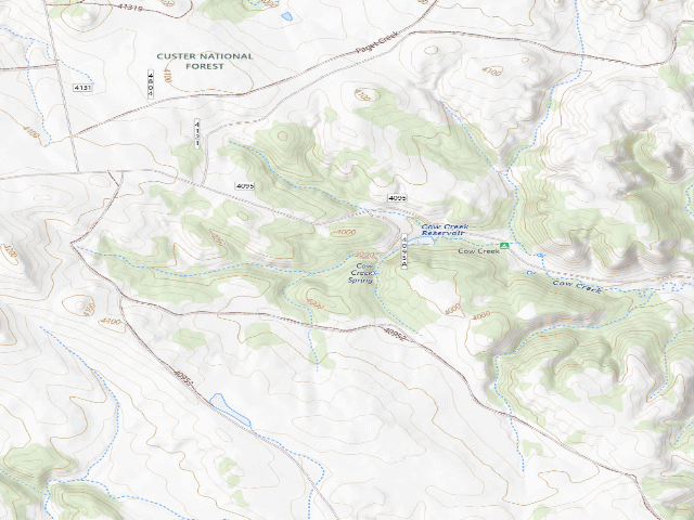 USGS topographic map of Forest Rd 4095A