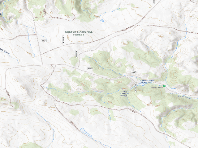 USGS topographic map of Forest Rd 4095B