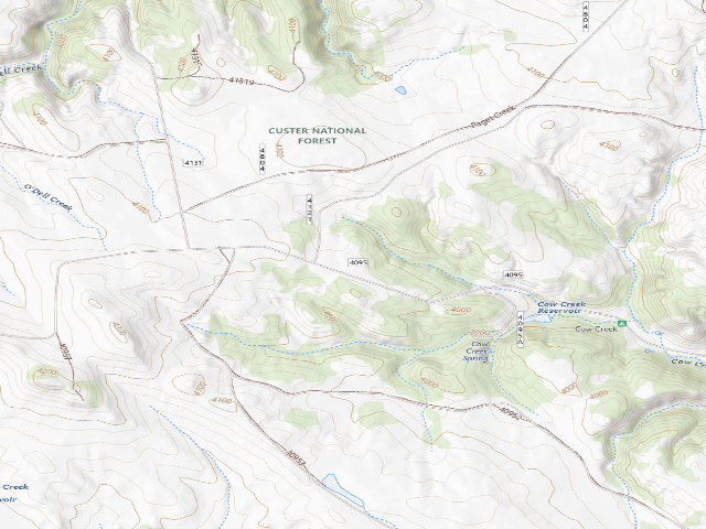 USGS topographic map of Forest Rd 4095C