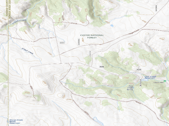 USGS topographic map of Forest Rd 4095D