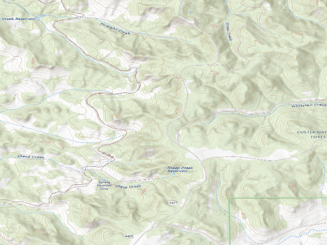 USGS topographic map of Forest Rd 4427A