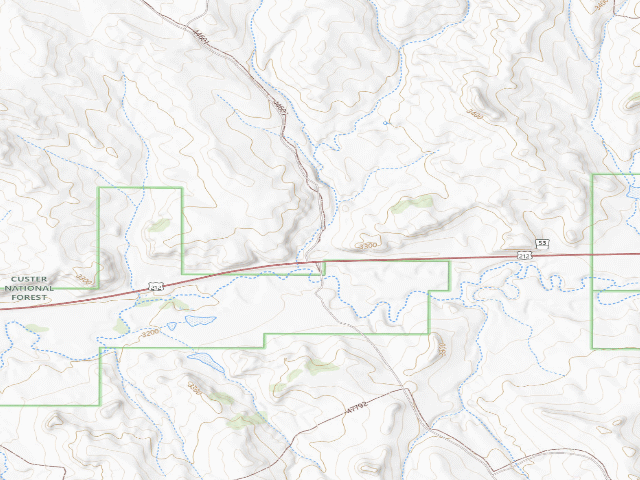 USGS topographic map of Forest Rd 44601