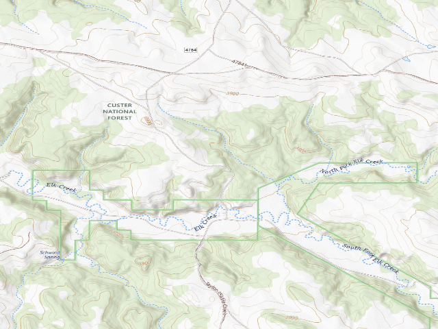 USGS topographic map of Forest Rd 4784B