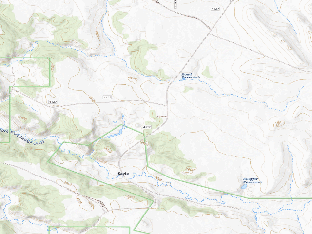 USGS topographic map of Forest Rd 47906