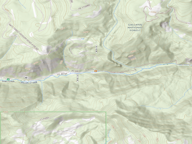 USGS topographic map of Forest Rd 481