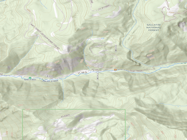 USGS topographic map of Forest Rd 481