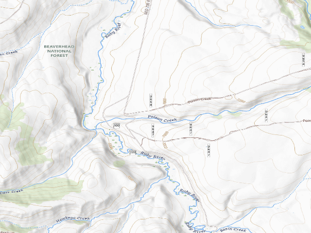 USGS topographic map of Forest Rd 6100