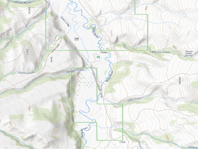 USGS topographic map of Forest Rd 6100A