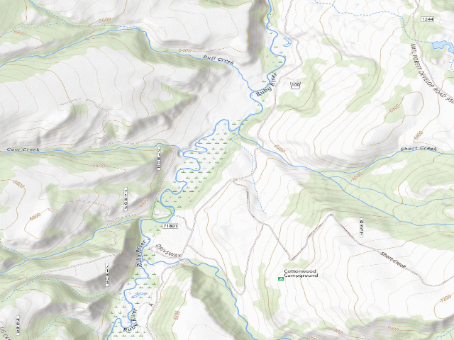 USGS topographic map of Forest Rd 6100D
