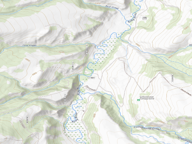 USGS topographic map of Forest Rd 6100F